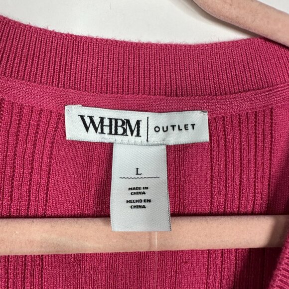 NWT White House Black Market Elbow Sleeve VNeck Pullover Sweater Carmine #WHBM19 - Picture 4 of 9